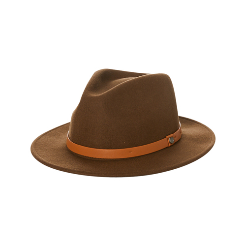 Brixton Hat Messer Fedora Adjustable Toffee [Size: Mens Small]