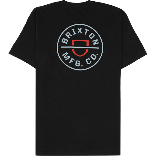 Brixton Tee Crest II Black/Red [Size: Mens Small]