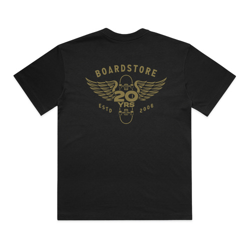 Boardstore Tee 20 Years Wings Black/Gold [Size: Mens Small] [Colour: Black]