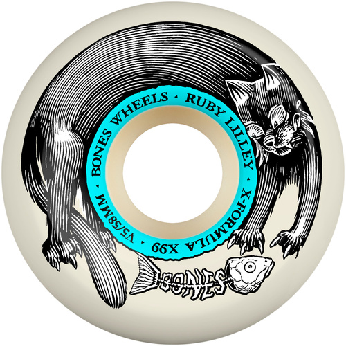 Bones Wheels X-Formula V5 Sidecut Ruby Lilley Black Cat 99a 58mm