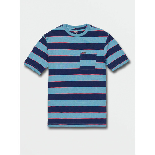 Volcom Youth Tee Maxer Stripe Blue Print [Size: Youth 8/XSmall]