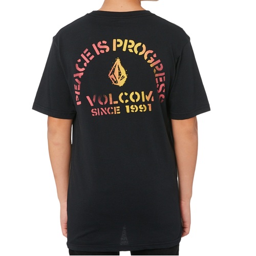 Volcom Youth Tee Peace is Progress Black [Size: Youth 8/XSmall]