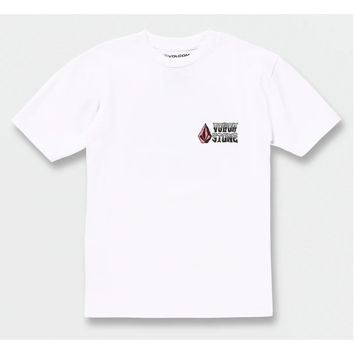 Volcom Youth Tee Bat Wheel White [Size: Youth 8/XSmall]