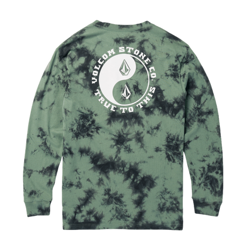 Volcom Youth Tee L/S Counterbalance Dye Fir Green [Size: Youth 10]