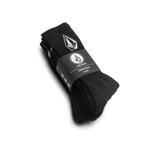 Volcom Socks Crew 3pk Full Stone Black US 9-12