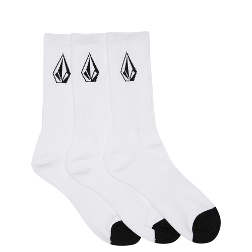 Volcom Socks Crew 3pk Full Stone White US 9-12