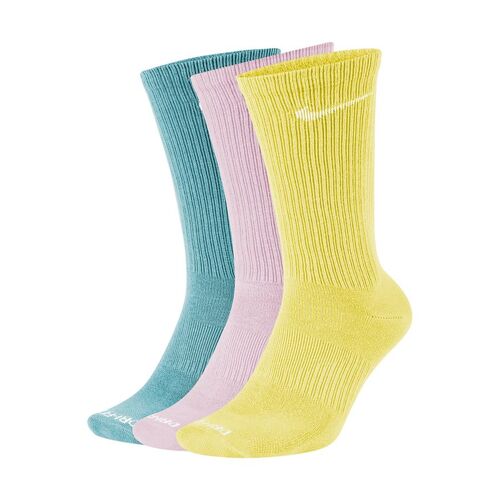 Nike SB Youth Socks Everyday Plus Lightweight Crew 3pk Yellow/Pink/Teal US 3-5