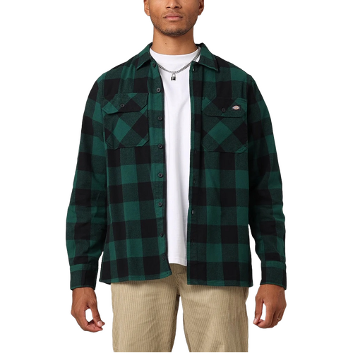 Dickies Shirt Sacramento Flannel Spruce [Size: Mens Large]