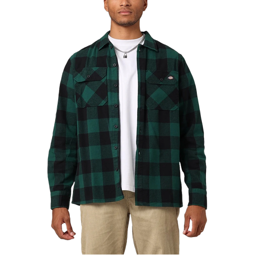 Dickies Shirt Sacramento Flannel Spruce [Size: Mens Medium]