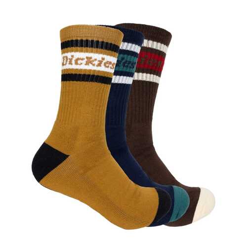 Dickies Socks Standard 3pk Duck Brown/Navy/Dark Brown US 6-12