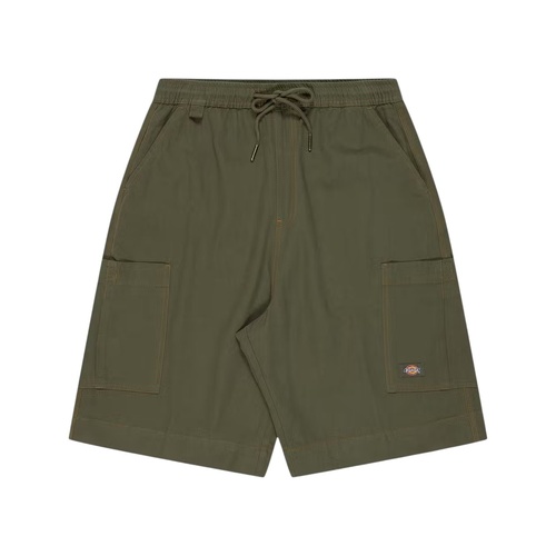 Dickies Shorts Cargo Chute 11 Inch Relaxed Elastic Waist Rinsed Moss [Size: 28 inch Waist] [Colour: Green]