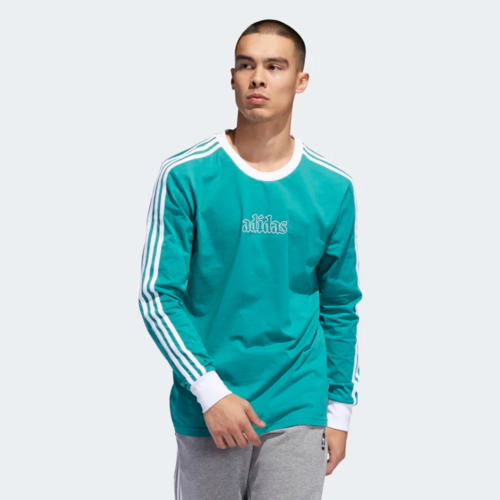 Adidas Tee L/S Creston Active Green/White [Size: Mens Small]