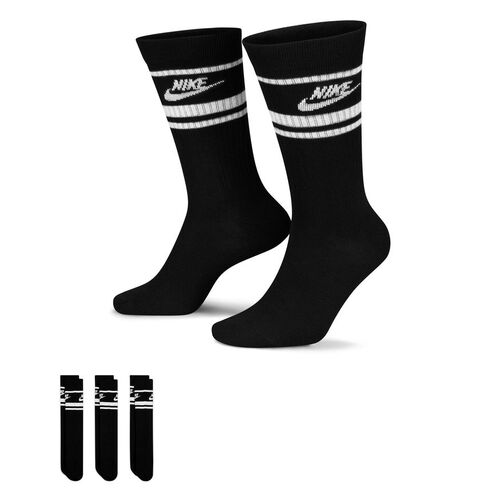 Nike SB Socks Crew 3pk Everyday Essential Black/White Stripe US 8-12