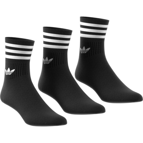Adidas Youth Socks Mid Cut Crew 3pk Black/White US 10k-12k