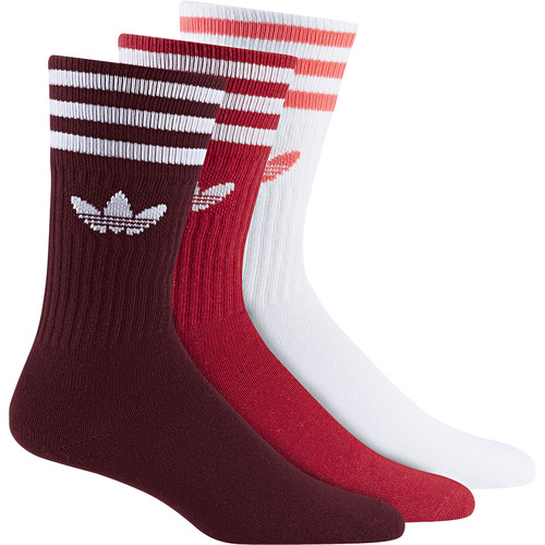 Adidas Socks Solid Crew 3pk Burgundy/Scarlet/White US 9-11