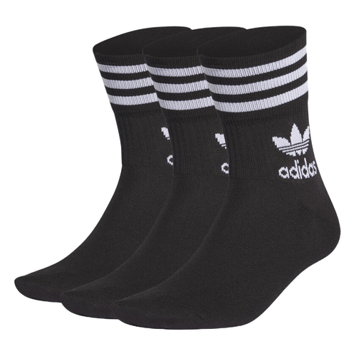 Adidas Socks Mid Cut Crew 3pk Black/White US 9-11