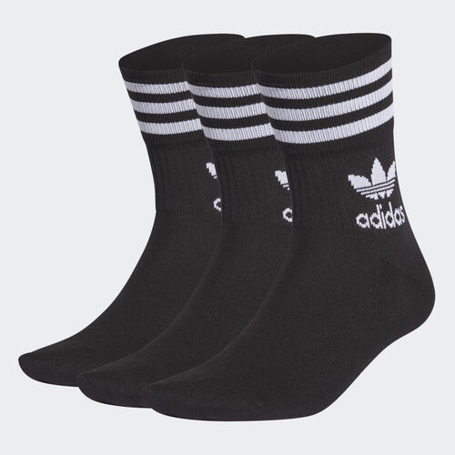 Adidas Youth Socks Mid Cut Crew 3pk Black/White US 5-6