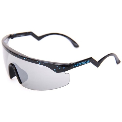 Happy Hour Sunglasses Accelerator Black/Blue Spatter Chrome Lens