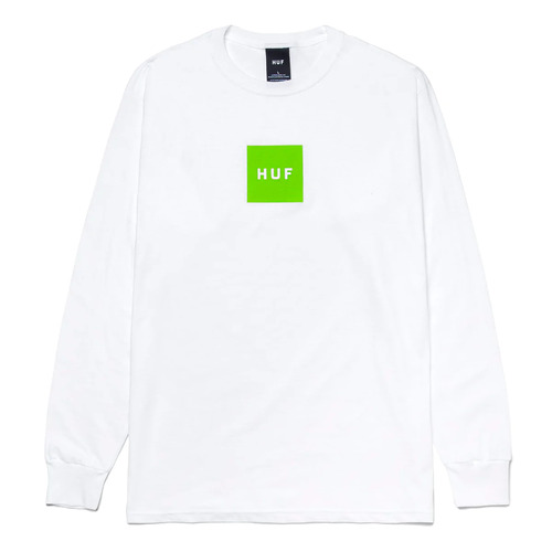 Huf Tee L/S Essentials Box Logo White [Size: Mens Large]