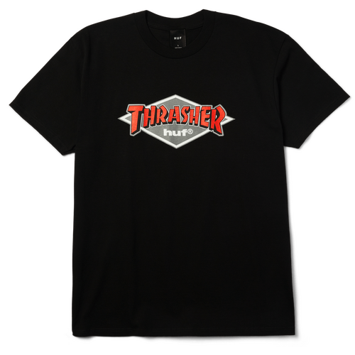 Huf x Thrasher Tee Logo Black [Size: Mens Medium] [Colour: Black]