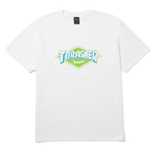 Huf x Thrasher Tee Logo White [Size: Mens Medium] [Colour: White]