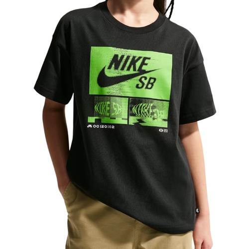 Nike Youth Tee SB Max90 Black/Green [Size: Youth 6] [Colour: Black]
