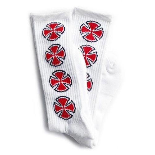 Independent Socks Tall Multi Cross 2pk White