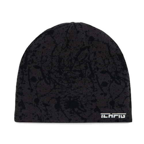 Ichpig Beanie Splatter Reversible Skull Black/Umber