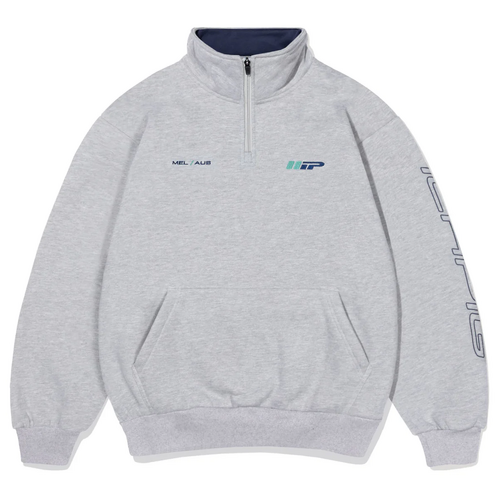 Ichpig Jumper Emblem 1/4 Zip Grey Marle [Size: Mens Medium] [Colour: Grey]