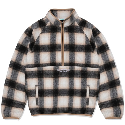 Ichpig Jumper Checkline 1/2 Zip Cream Plaid [Size: Mens Large] [Colour: Multi]