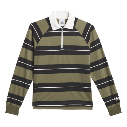 Adidas Tee Rugby Polo Shmoo Stripe Olive/Black/White [Size: Mens Medium] [Colour: Green]