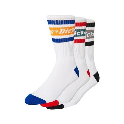 Dickies Socks Madison Heights 3pk White/Multi Colour US 8-12