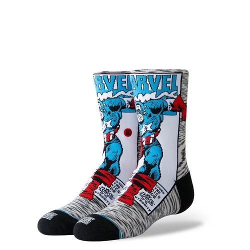 Stance Youth Socks Captain America Comic Grey US 2-5