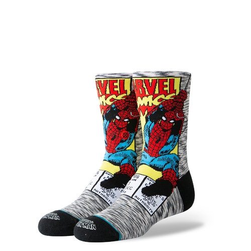 Stance Youth Socks Spiderman Comic Grey US 2-5