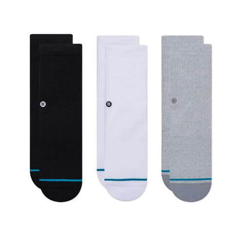 Stance Youth Socks Icon St 3pk Black/White/Grey 3-5.5
