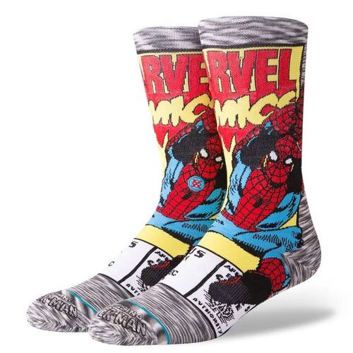 Stance Socks Spiderman Comic Grey US 9-12