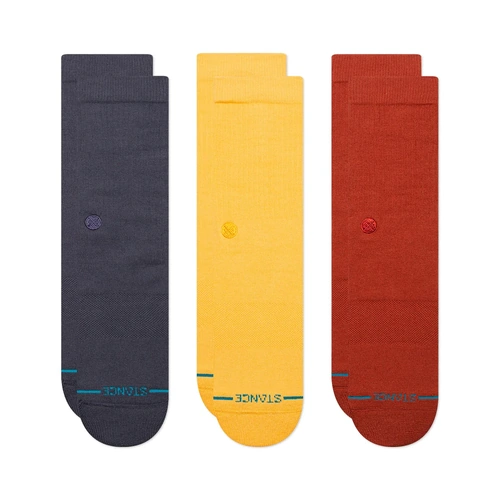 Stance Socks Icon 3pk Navy/Yellow/Maroon 3pk US 9-12