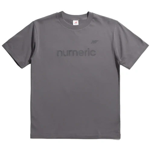 New Balance NB Numeric Tee Rubber Embossed Text Relaxed Castlerock [Size: Mens Medium] [Colour: Grey]