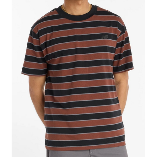 New Balance NB Numeric Tee Thin Stripes Relaxed Black/Red/Grey [Size: Mens Medium] [Colour: Striped]