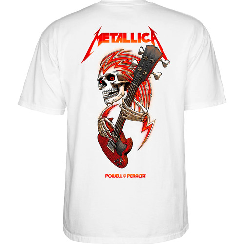Powell Peralta Tee Metallica Collab White [Size: Mens Medium]