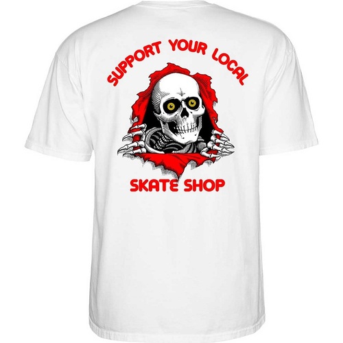 Powell Peralta Tee Support Your Local White [Size: Mens X Large]