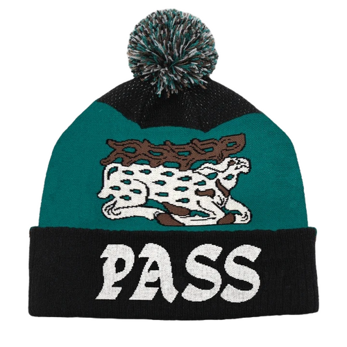 Passport Beanie Antler Pom Black/Teal