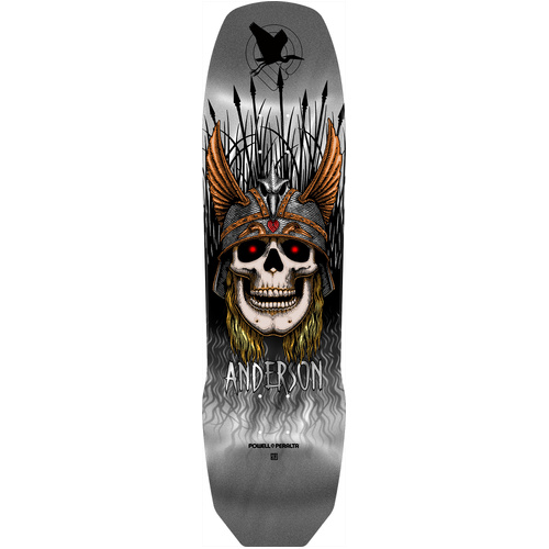 Powell Peralta Deck Andy Anderson Silver Foil Heron Skull 8.45 x 31.8 Inch