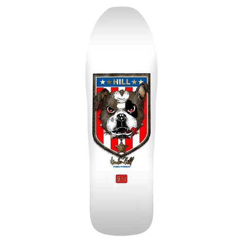 Powell Peralta Deck Frankie Hill Bulldog White/Gold Foil 10 Inch Width