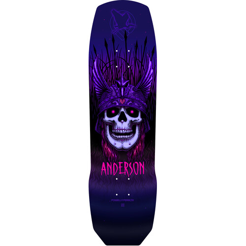 Powell Peralta Deck Andy Anderson Heron Skull Black/Purple 8.45 Inch Width