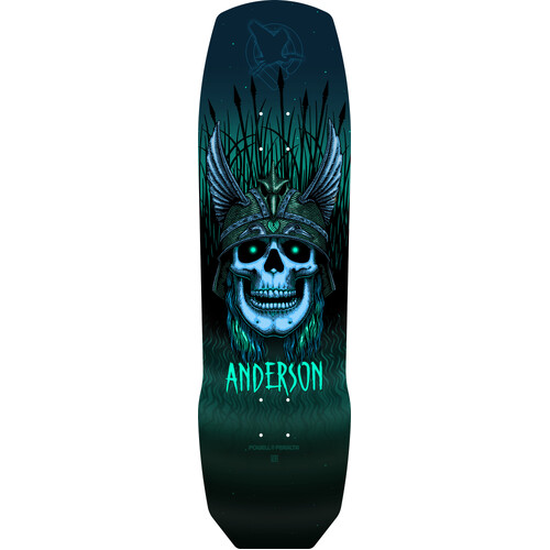 Powell Peralta Deck Andy Anderson Heron Skull Black/Green 9.13 Inch Width