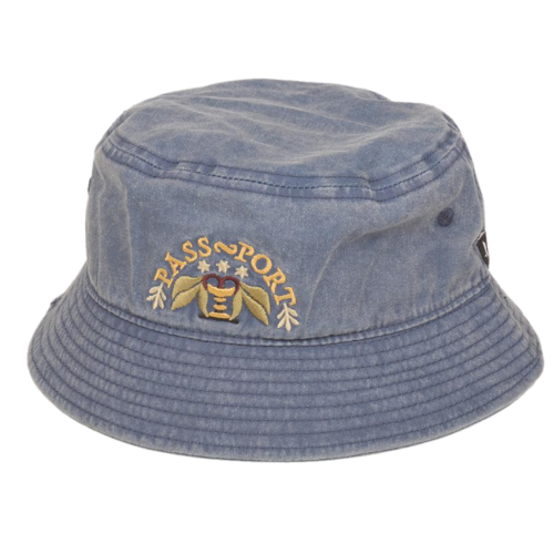 Passport Hat Arched Embroidery Bucket Navy [Size: Mens Medium]
