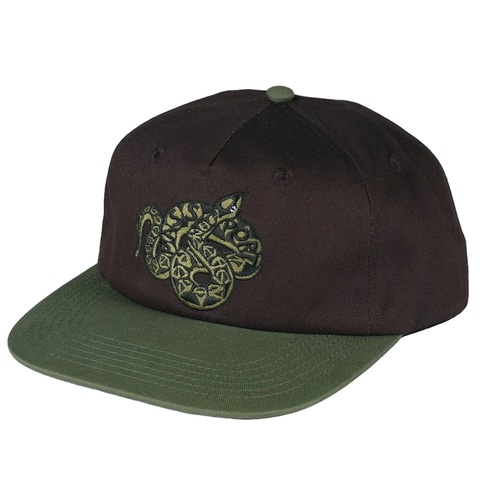 Passport Hat Coiled Workers Cap Military Green/Chocolate