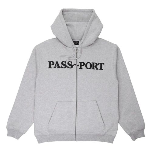 Passport Jumper Official Hood Zip Ash [Size: Mens Large] [Colour: Grey]