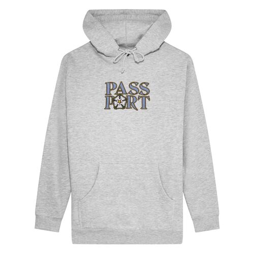 Passport Jumper Rosa Embroidery Pull Over Hoodie Ash Heather [Size: Mens Medium]